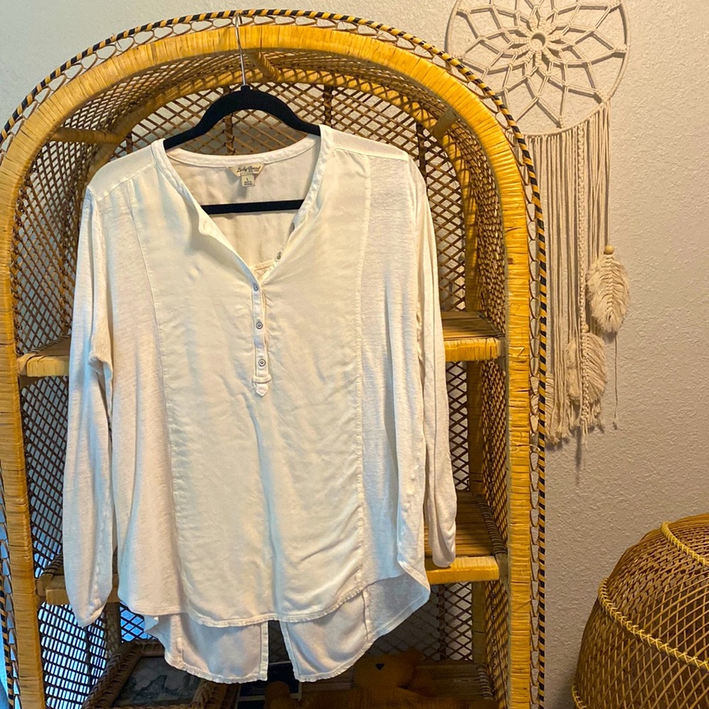 Lucky Brand Ivory 3/4 Sleeve Top